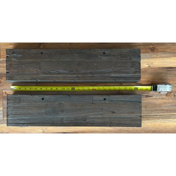 Kelly Clarkson Home Floating Shelves Set Of 2 24" Dark Wood Finish - Picture 4 of 9